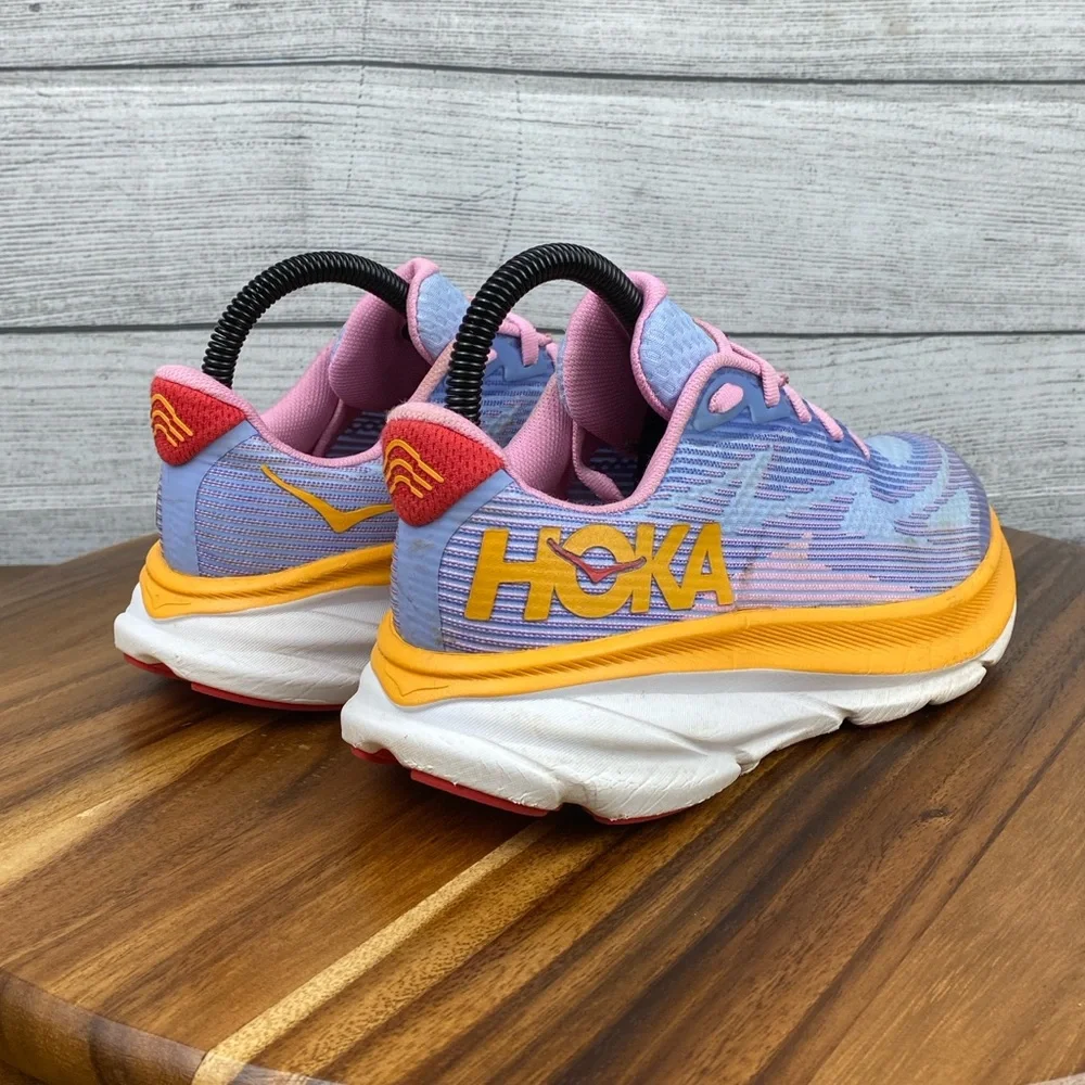 HOKA One One Clifton 9 Peony Mirage Purple Running Shoe Women’s 6.5 / Youth 5 - Picture 5 of 12